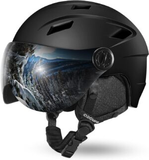 Odoland Ski Helmet with Ski Goggles