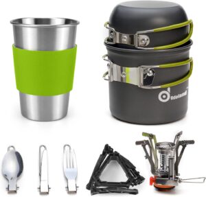 odoland camping cookware kit